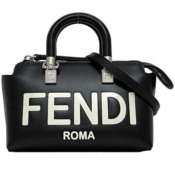 FENDI Black Leather Boston Bag - Picture 1 of 11